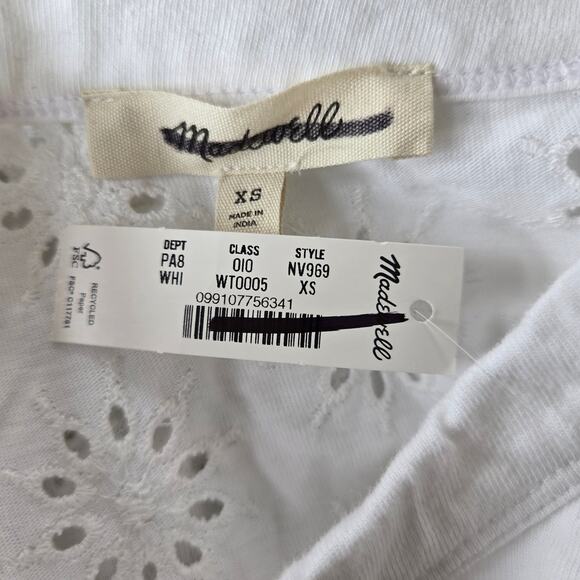 Madewell Embroidered Wide-Sleeve Boxy Tee Size XS NWT - Picture 5 of 6